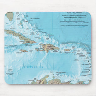 Vintage Karte der Karibik - USA Mousepad