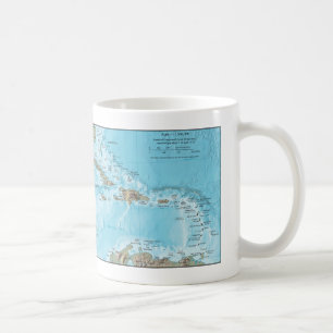 Vintage Karte der Karibik - USA Tasse