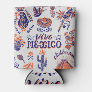 Vintage Karte der mexikanischen Kulturzeichen Dosenkühler