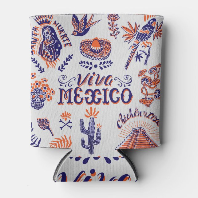 Vintage Karte der mexikanischen Kulturzeichen Dosenkühler (Vorderseite)