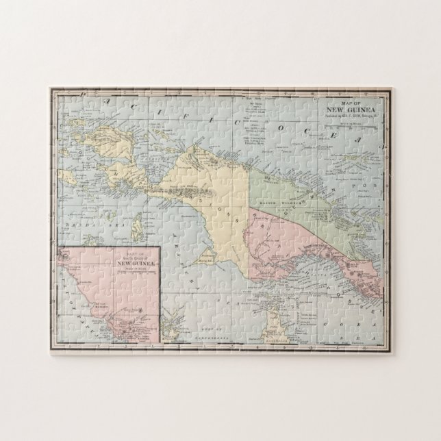 Vintage Karte der neuen Guinea (1901) Puzzle (Horizontal)