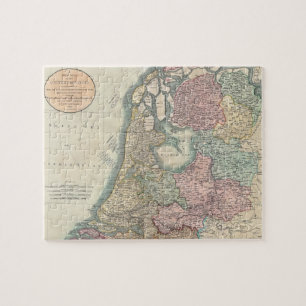 Vintage Karte der Niederlande (1799) Puzzle