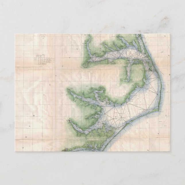 Vintage Karte der Nordküste von Carolina (1875) (Vorderseite)