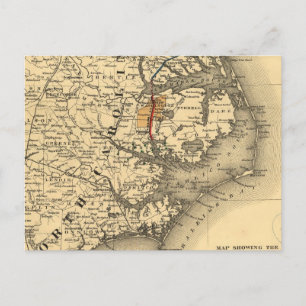 Vintage Karte der Nordküste von Carolina (1887)