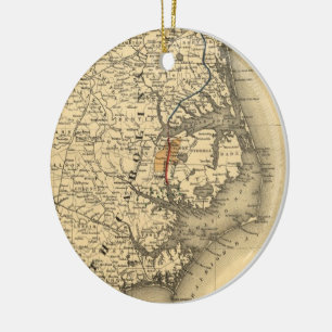 Vintage Karte der North Carolina Küste (1887) Keramikornament