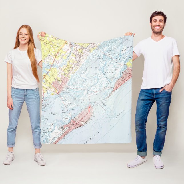 Vintage Karte der Ozean-Stadt NJ (1952) Fleecedecke (Beispiel)