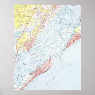 Vintage Karte der Ozean-Stadt NJ (1952) Poster