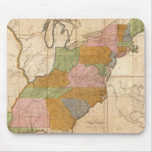 Vintage Karte der Poststraßen der Vereinigten Staa Mousepad
