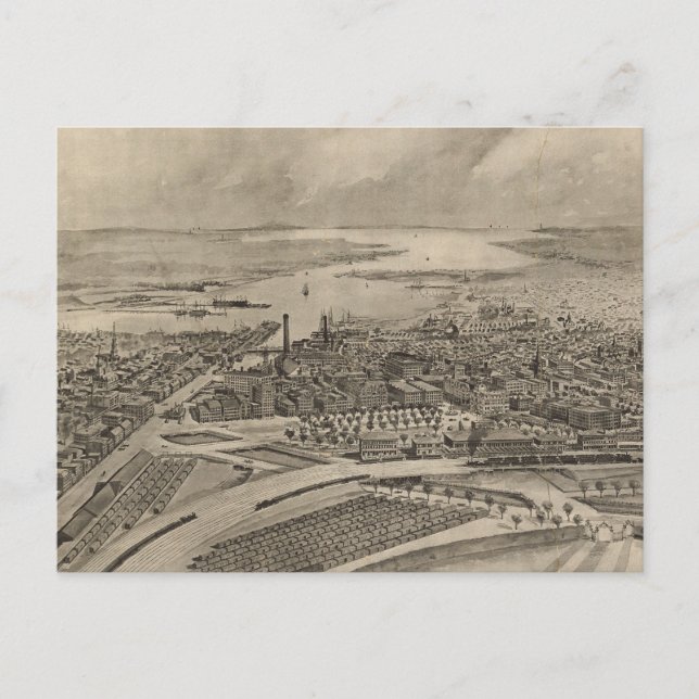 Vintage Karte der Providence RI (1896) (Vorderseite)