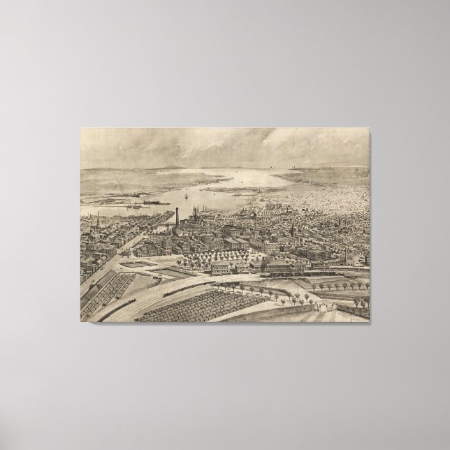 Vintage Karte der Providence RI (1896) Leinwanddruck (Vorderseite)