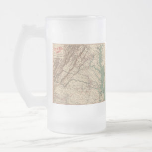 Vintage-Karte der Schlachtfelder des Bürgerkriegs Mattglas Bierglas