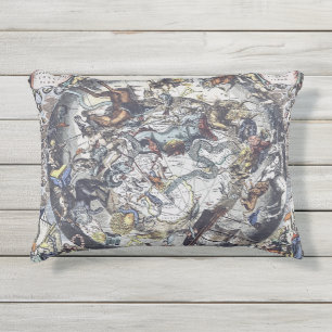 Vintage Karte der Sky Constellations Kissen Für Draußen