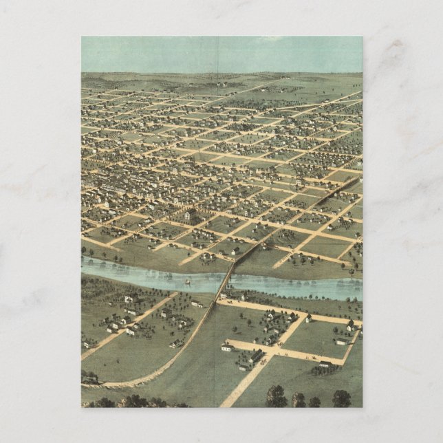 Vintage Karte der Stadt Iowa (1868) (Vorderseite)