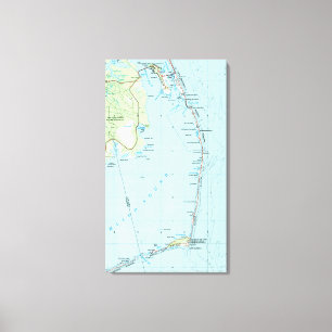 Vintage Karte der südlichen Außenbanken (1957) Leinwanddruck