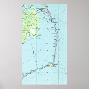 Vintage Karte der südlichen Außenbanken (1957) Poster