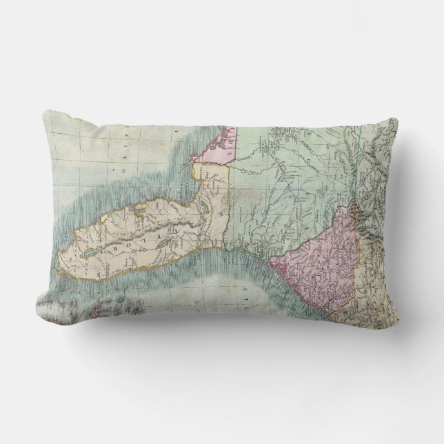 Vintage Karte der südöstlichen US (1806) Lendenkissen (Vorderseite)