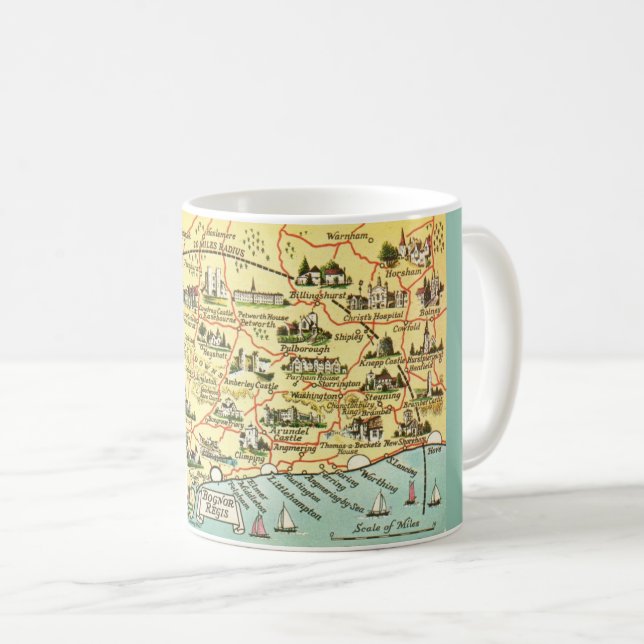Vintage Karte der Tasse Bognor-England (VorderseiteRechts)