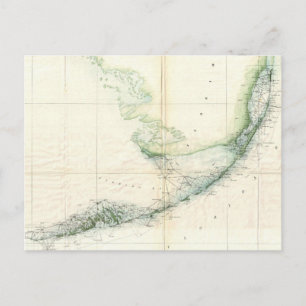 Vintage Karte der Tasten von Florida (1859)