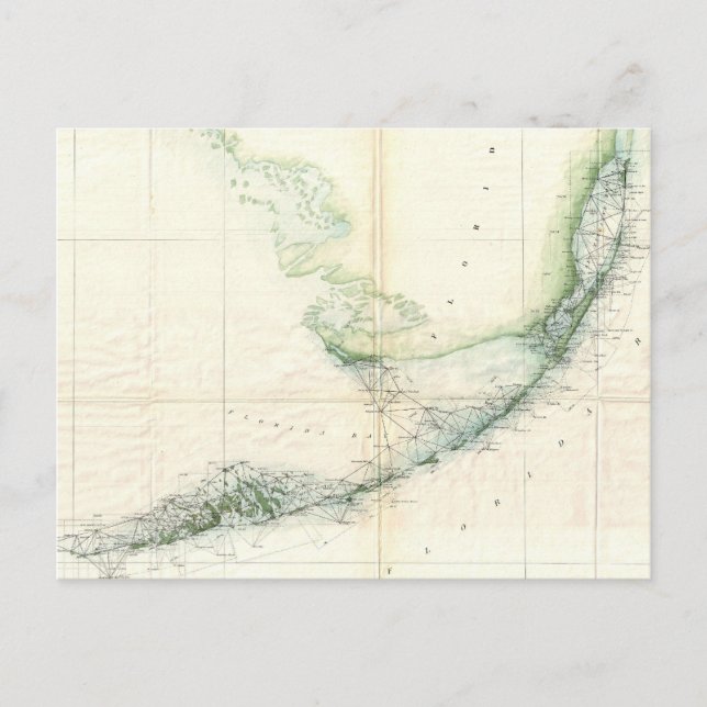 Vintage Karte der Tasten von Florida (1859) (Vorderseite)