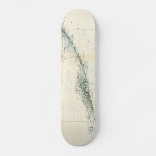 Vintage Karte der Tasten von Florida (1859) Skateboard