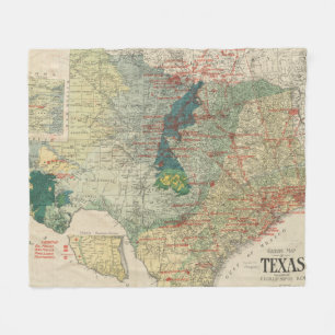 Vintage Karte der Texasöl-und -gas-Felder (1920) Fleecedecke