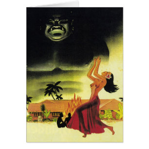 Vintage Karte der Tiki-Lounge Mitte des Jahrhunder