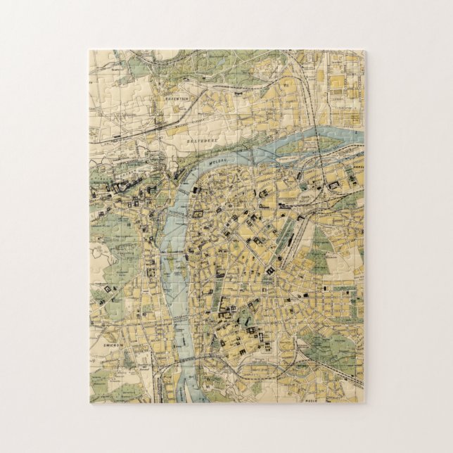 Vintage Karte der Tschechischen Republik Prag (190 Puzzle (Vertikal)