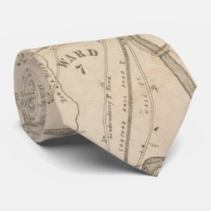 Vintage Karte der Übereinstimmung NH (1855) Krawatte