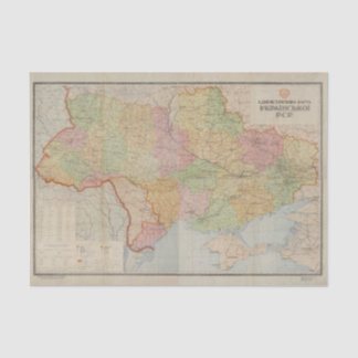 Vintage Karte der Ukraine (1947) Seidenpapier