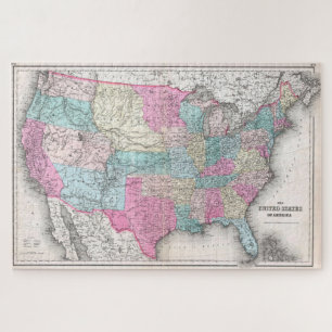 Vintage-Karte der Vereinigten Staaten von Amerika Puzzle