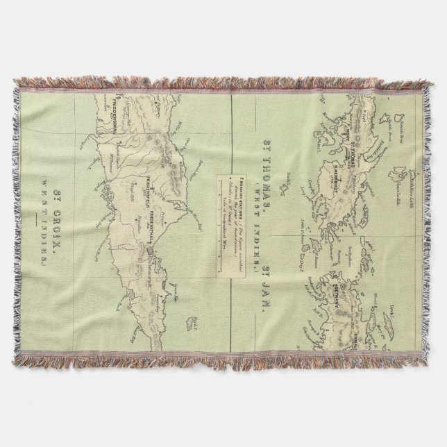 Vintage Karte der Virgin Islands (1853) Decke (Vorderseite)