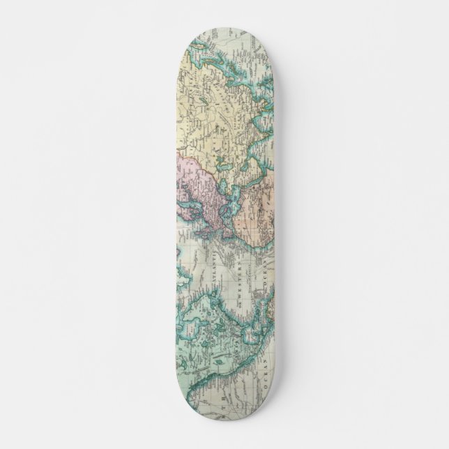 Vintage Karte der Welt (1801) Skateboard (Vorne)
