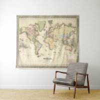 Vintage Karte der Welt (1840)