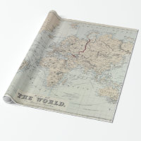 Vintage Karte der Welt (1875)