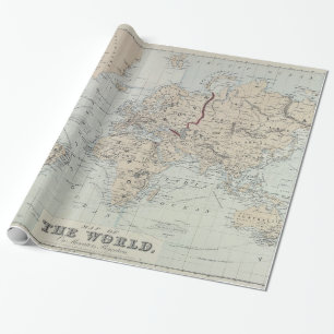 Vintage Karte der Welt (1875) Geschenkpapier