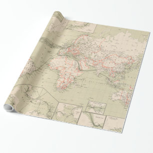 Vintage Karte der Welt (1898) Geschenkpapier