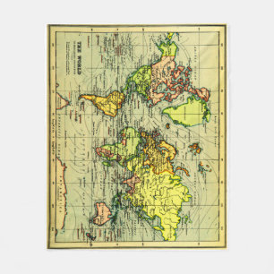 Vintage Karte der Welt (1899) - Stylized Fleecedecke