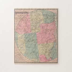 Vintage Karte des Adirondack-Gebirges (1883) Puzzle