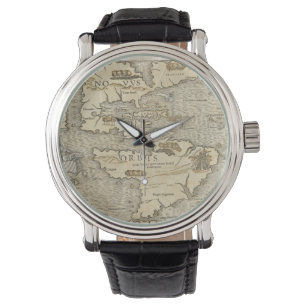 Vintage Karte des Amerikas (1540) Armbanduhr