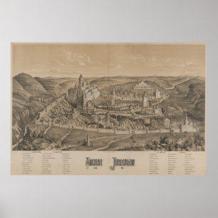 Vintage Karte des antiken Jerusalems (1887) Poster