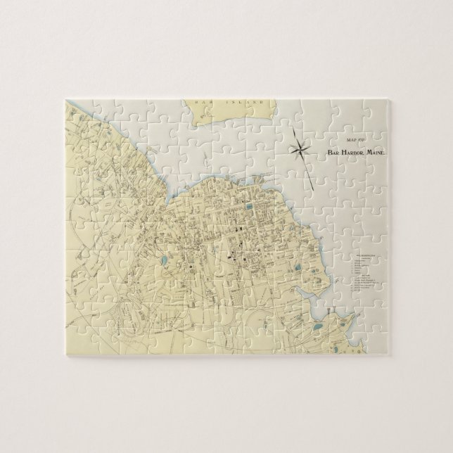 Vintage Karte des Bar-Hafens Maine (1897) Puzzle (Horizontal)