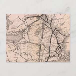 Vintage-Karte des Boston und Montreal Eisenbahnsys Postkarte