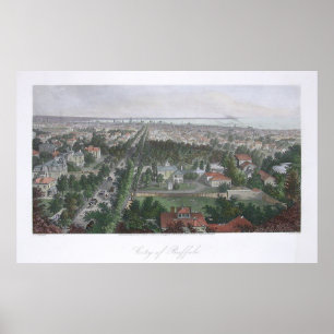 Vintage Karte des Büffalo NY (1872) Poster
