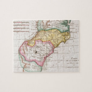 Vintage Karte des Carolinas (1780) Puzzle