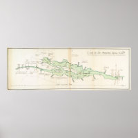 Vintage Karte des Champlain-Sees (1739)