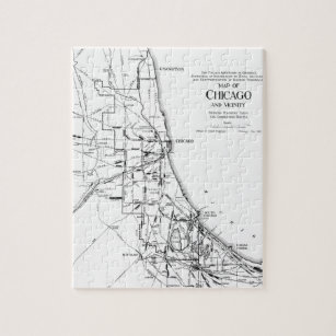 Vintage Karte des Chicago-Eisenbahnnetzes (1913) Puzzle