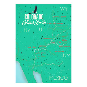 Vintage Karte des Colorado River Basin Fotodruck