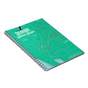 Vintage Karte des Colorado River Basin Notizblock