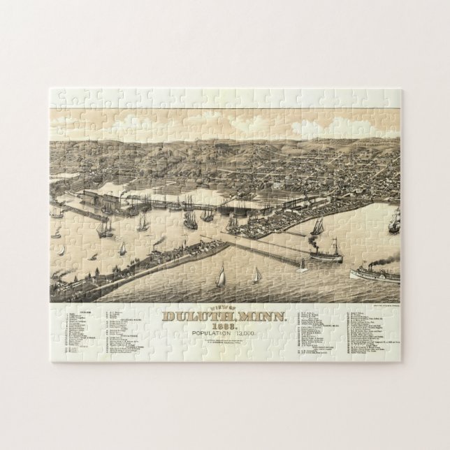 Vintage Karte des Duluth MN (1883) Puzzle (Horizontal)