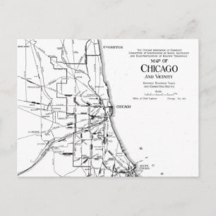 Vintage Karte des Eisenbahnnetzes von Chicago (191